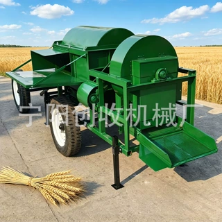 多功能脱粒机厂家定制四轮牵引底盘玉米脱粒机柴油动力黄豆脱粒机