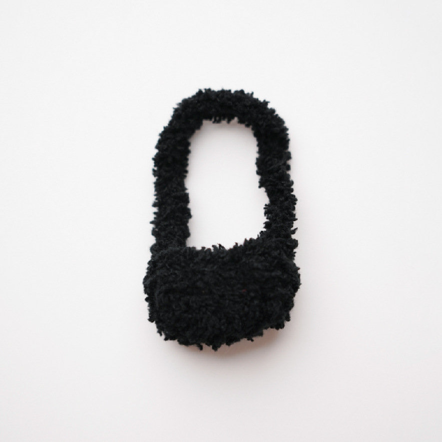 Small black fleece bag