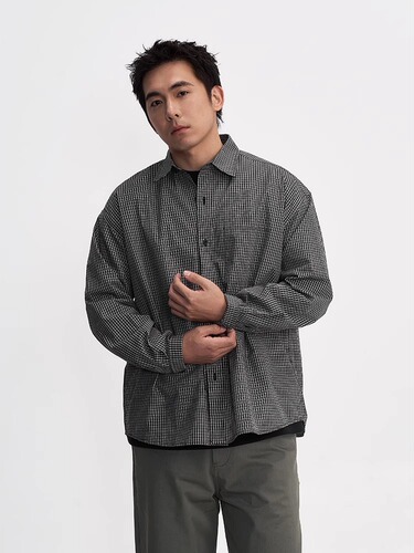 Japanese Retro Plaids Collar Long-Sleeve Shirt for Men, Spring and Autumn New Arrival Loose Fashion Casual Collar Shirt Outerwear