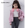 Children's lulu style short hooded jacket 2024 spring Western style girls' loose sweater medium and large children's casual top