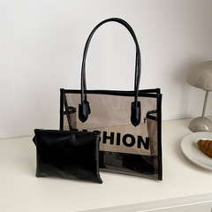 透明果凍包包女2024春夏新款潮韓版時尚手提子母包單肩托特包