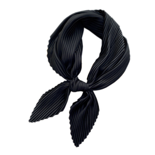 70 pleated solid color small square scarf for women plain color four seasons thin silk scarf professional spring and autumn scarf decorative scarf