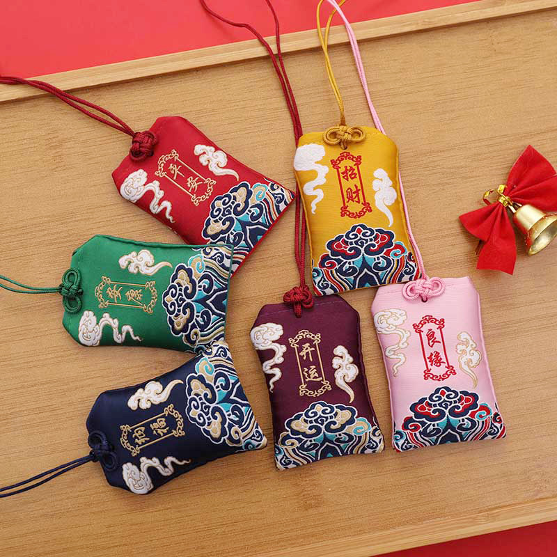 卸売ぶら下げ首中国刺繍祝福袋小さな財布ヒント袋お守り祝福袋ロイヤルガード小袋空袋|undefined