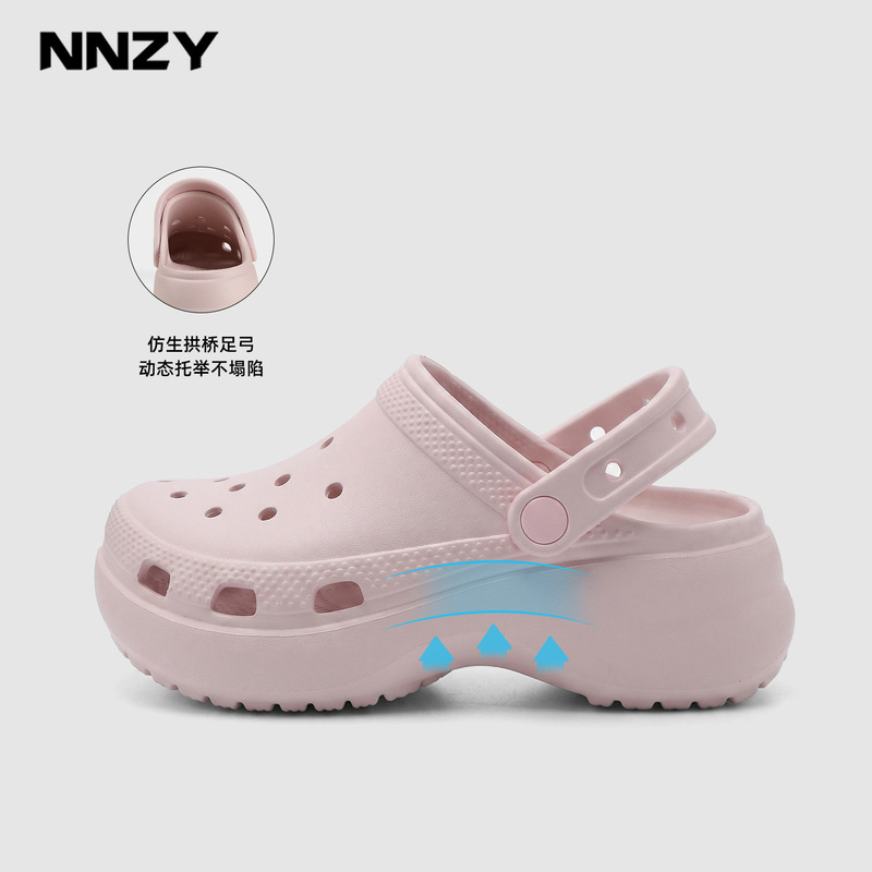 Outdoor beach sandals, non-slip clogs for women, 2026 new model, thick-soled height-increasing closed-toe slippers Outdoor beach sandals, non-slip clogs for women, 2026 new model, thick-soled height-increasing closed-toe slippers