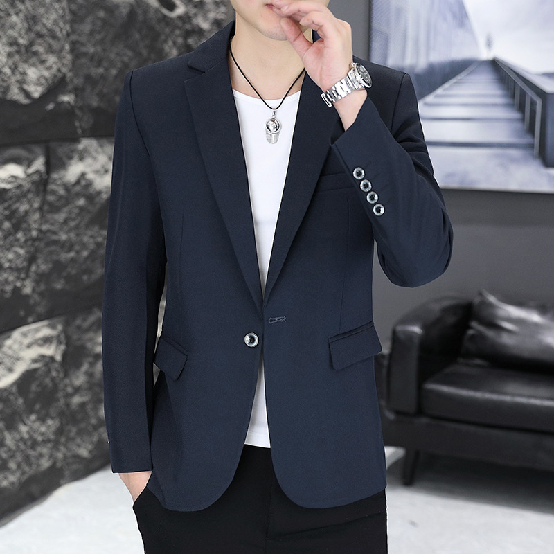 Men's Slim Fit Suit 2025 Autumn New Men's Business Casual Korean Style Solid Color Versatile Suit for Young and Middle-Aged Men