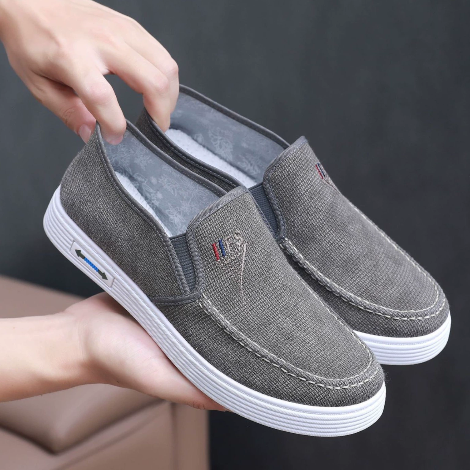 Мужская обувь Новая старая пекинская ткань обувь повседневная одиночная обувь весной и осенью мужская обувь дышащая плоская фасоль обувь