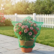 跨境供应绿色植物防虫罩抽绳拉链款果园园艺防虫网袋庭院保护网罩