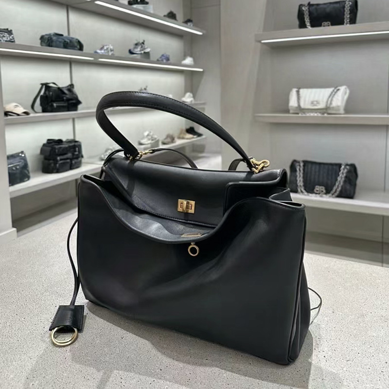 新しいレディースバッグトートバッグケリーバッグシングルショルダースムーズなカーフスキンハンドバッグ脇の下ロック通勤クロスボディレディースバッグ|undefined