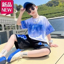 儿童运动套装夏季男女童短袖短裤薄款中大儿童篮球服速干2023新款