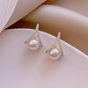 Advanced earrings from pearl, 2024 years, french style, light luxury style, high-quality style, wholesale