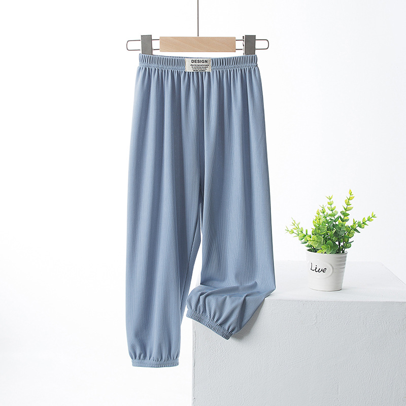 2023 Verano nuevos Pantalones anchos para padres e hijos pantalones a prueba de mosquitos para madre e hija pantalones a prueba de mosquitos para niños medianos y grandes recortados para niños pantalones de aire acondicionado para hombres Pantalones deportivos