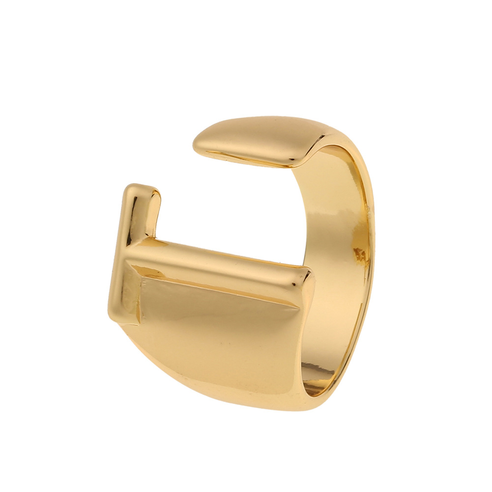 5g Weight Birthday Occasion Copper Material Letter Pattern Unisex Gender Fashion Style Fashion New Style Copper 26 English Letter Ring 30