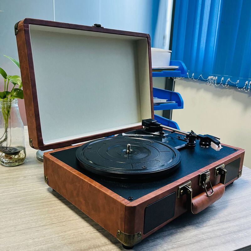 クロスボーダーのレトロな黒いゴムのレコード機のbluetoothのスピーカーの客間の古典の置物の蓄音機は携帯の音響の贈り物を持ちます。|undefined
