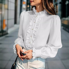 Amazon 外国貿易ヨーロッパとアメリカの服ウィッシュ AliExpress eBay シャツフリル多用途エレガントなビジネスファッションシャツ