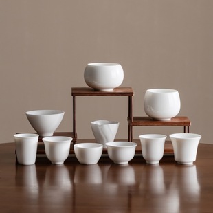 Dehua White Jade Porcelain Tea Cup, Guest Cup, Tea Tasting Cup, Single Cup, Master Cup, Personal Use Household Kung Fu Tea Set