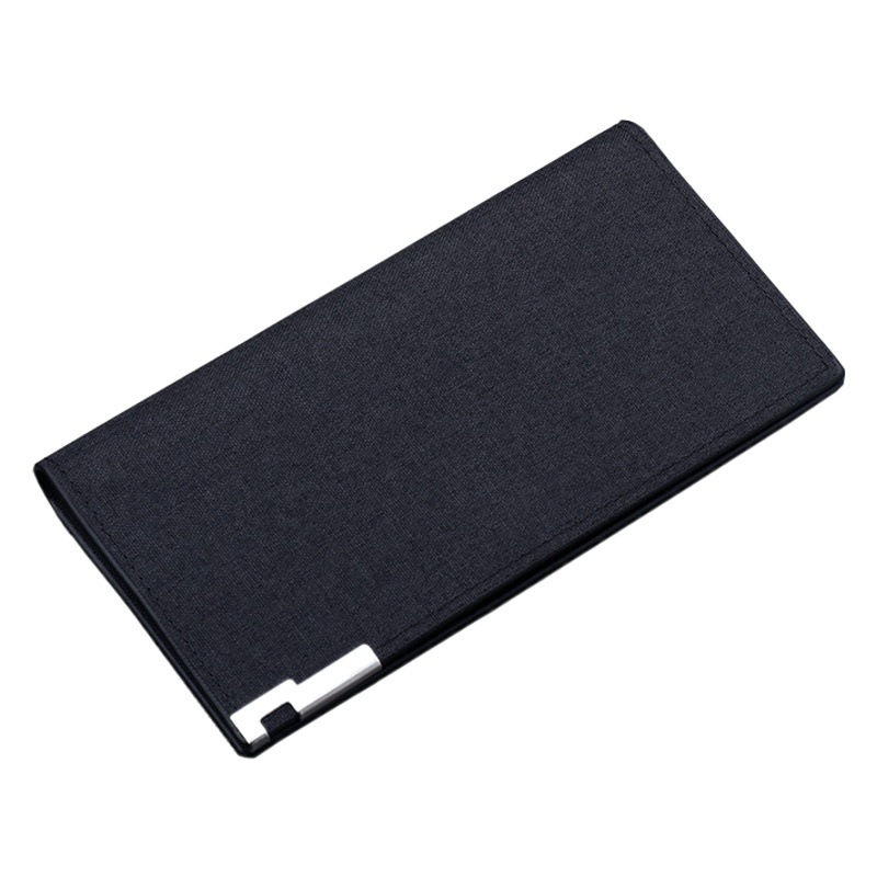 Cartera de lona de los hombres de largo estudiante universitario casual cartera ultra-delgada posición multi-Tarjeta puede contener la licencia de conducir billetera personalizada para las mujeres