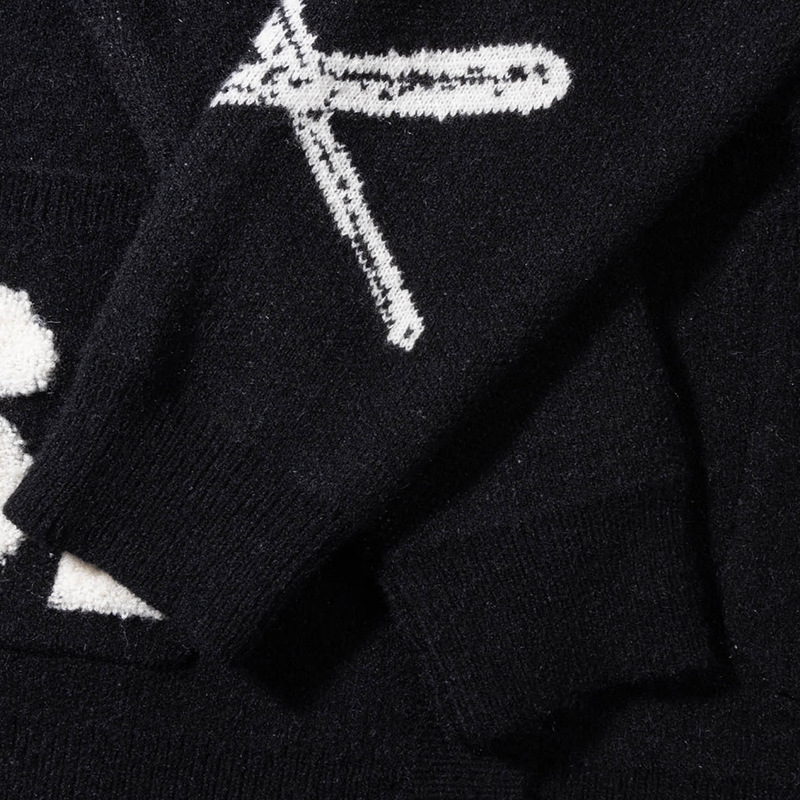 YWFG ropa de mujer americana retro letras de otoño 2024 pareja alta variedad cardigan de manga larga suéter de punto