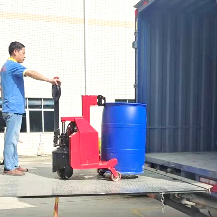 电动油桶搬运车自走式液压油桶车电动鹰嘴升高车翻转叉车