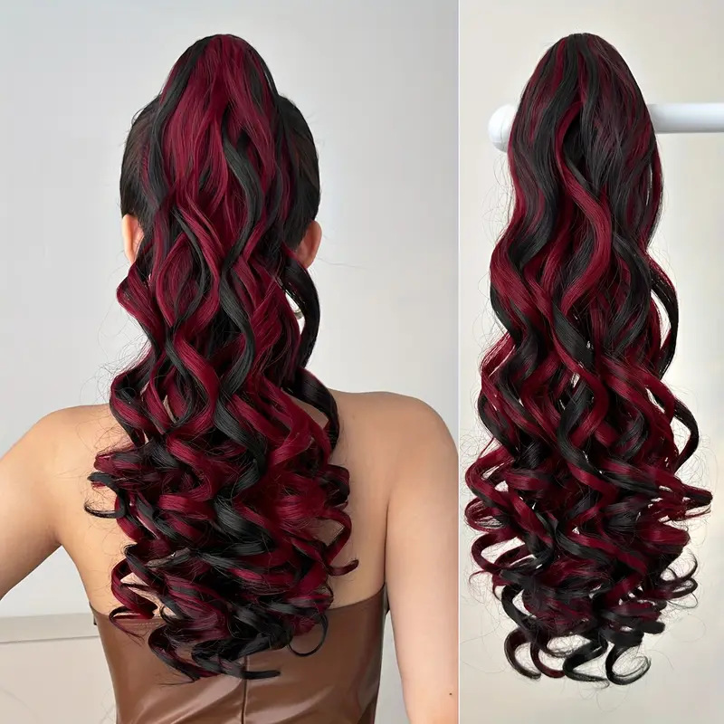 European and American Foreign Trade New Style Wig Ponytail Long Curly Hair Elastic Curls Invisible Clip-On Ponytail Hair Extensions in Stock Wholesale