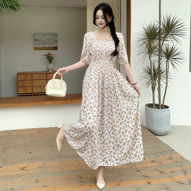 Rayon Printed Yunnan Travel Dress for Women, Summer Long Dress for Seaside Vacation, Bohemian Island Beach Dress Rayon Printed Yunnan Travel Dress for Women, Summer Long Dress for Seaside Vacation, Bohemian Island Beach Dress