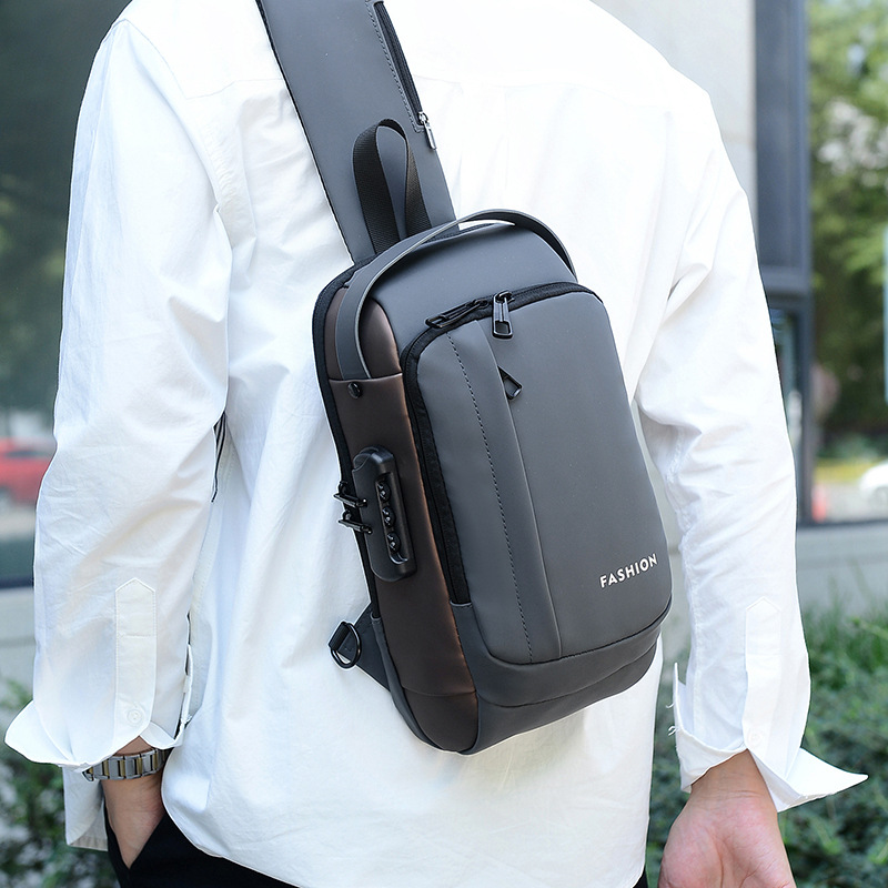 Bolso de hombro de tendencia transfronteriza para hombres de negocios de viaje bolso de mano de gran capacidad anti-robo bloqueo contraseña bolso de pecho de moda
