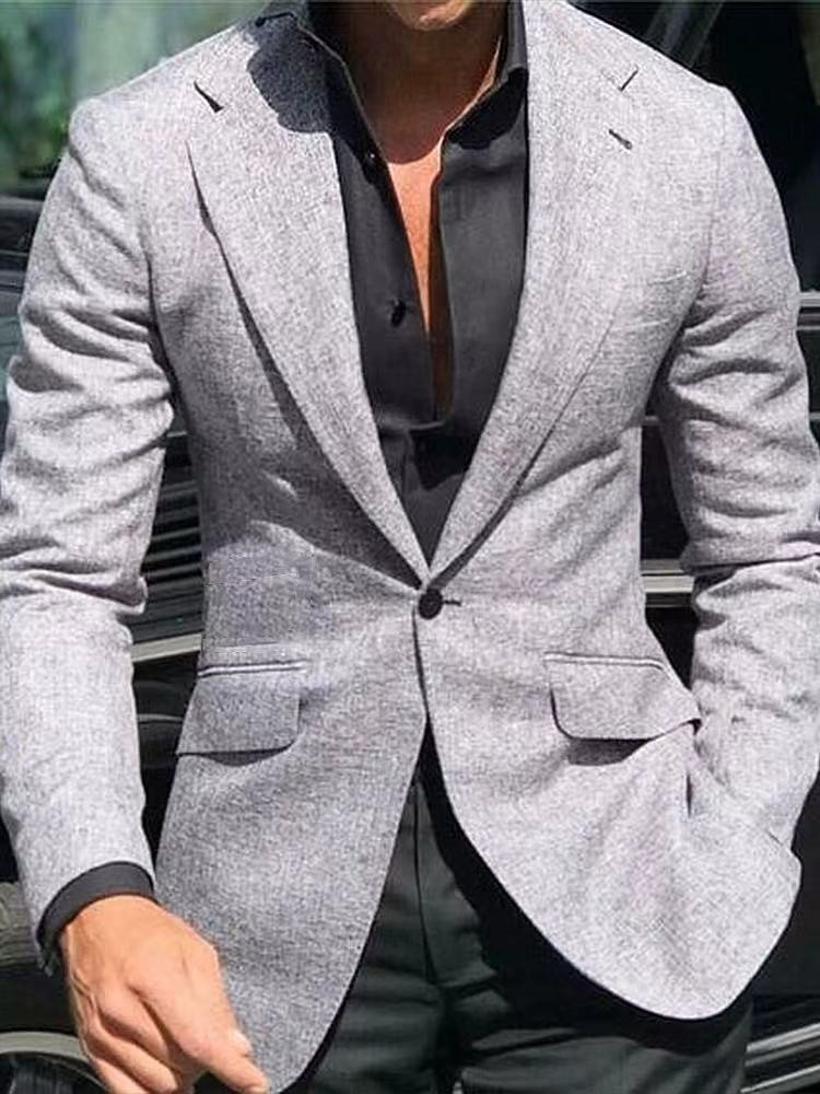 Nuevo comercio exterior transfronterizo primavera y otoño impresión digital reticular hombre traje casual traje casual chaqueta