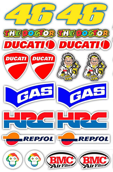 Italia Amazon motocicleta pegatinas casco bicicleta personalidad pegatinas coche scooter pequeñas pegatinas