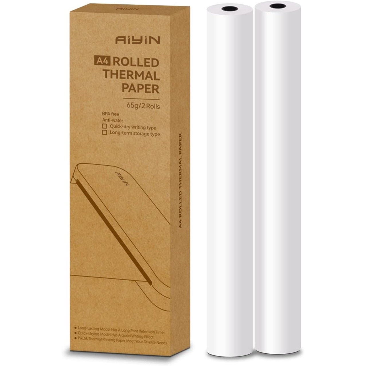 A4(210mm) 속건성 감열지(2롤 역감기 6.4m개/롤)