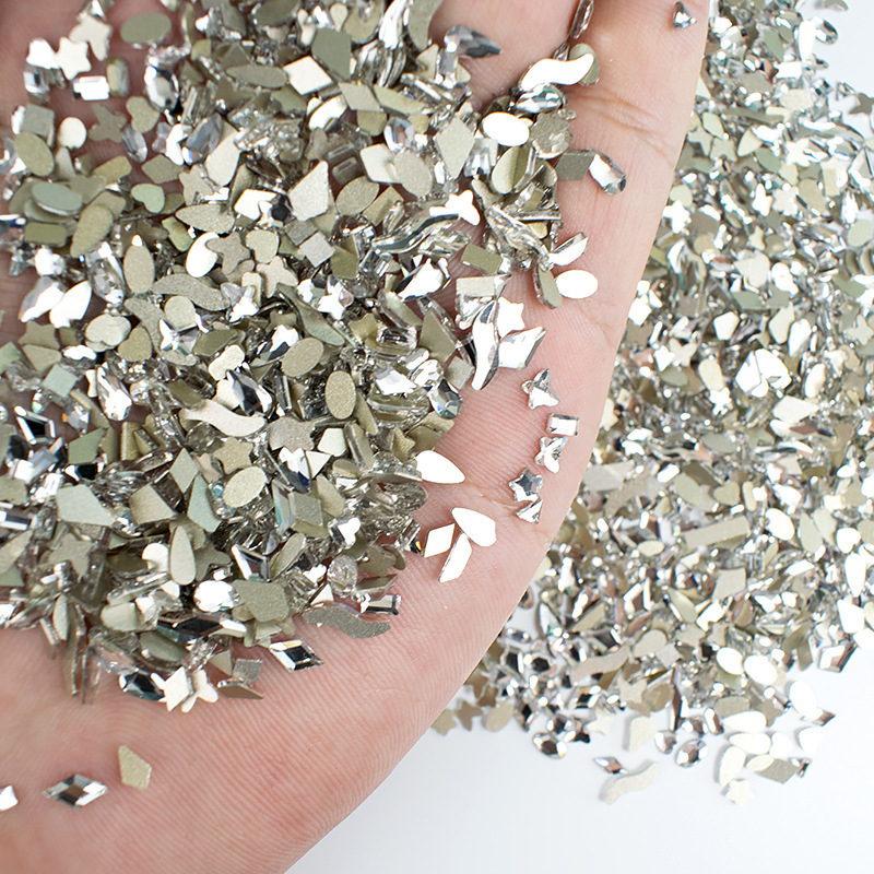 Nail Art Vecko Inverted Flat Diamond Super Flash Nail Art Jewelry White Mini small size Zircon Flash Nail Decoration