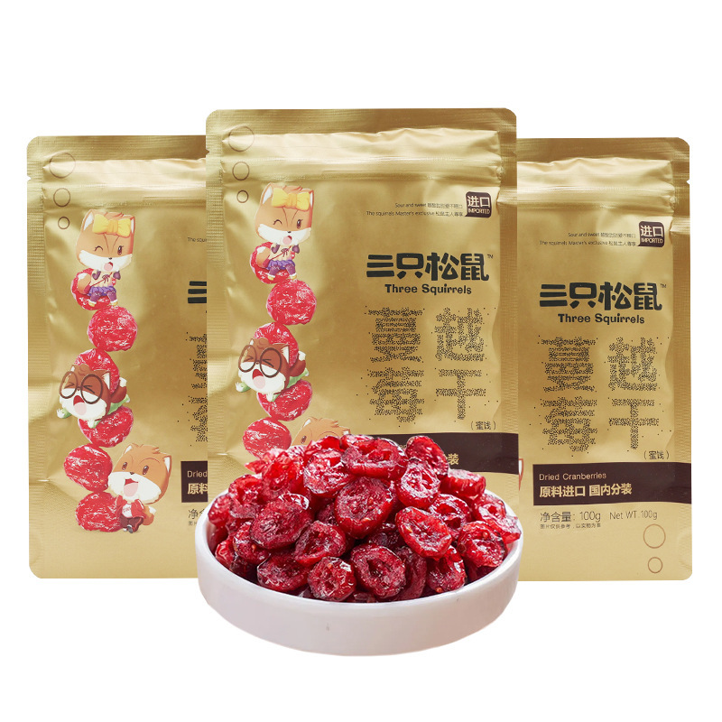 Dropshipping Three Squirrels Dried Cranberries 100G/Bag Ready-To-Eat Snacks Snacks Dried Fruit Free Shipping Dropshipping Three Squirrels Dried Cranberries 100G/Bag Ready-To-Eat Snacks Snacks Dried Fruit Free Shipping