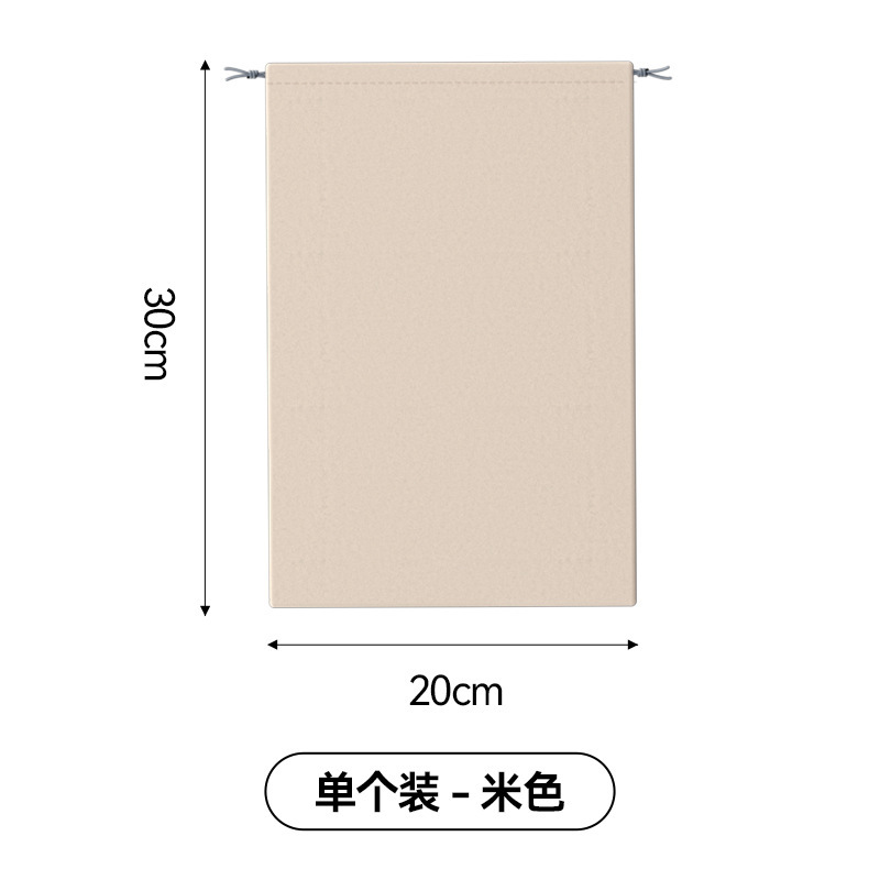 베이지 벨벳 조임끈 수납가방 (20*30cm)