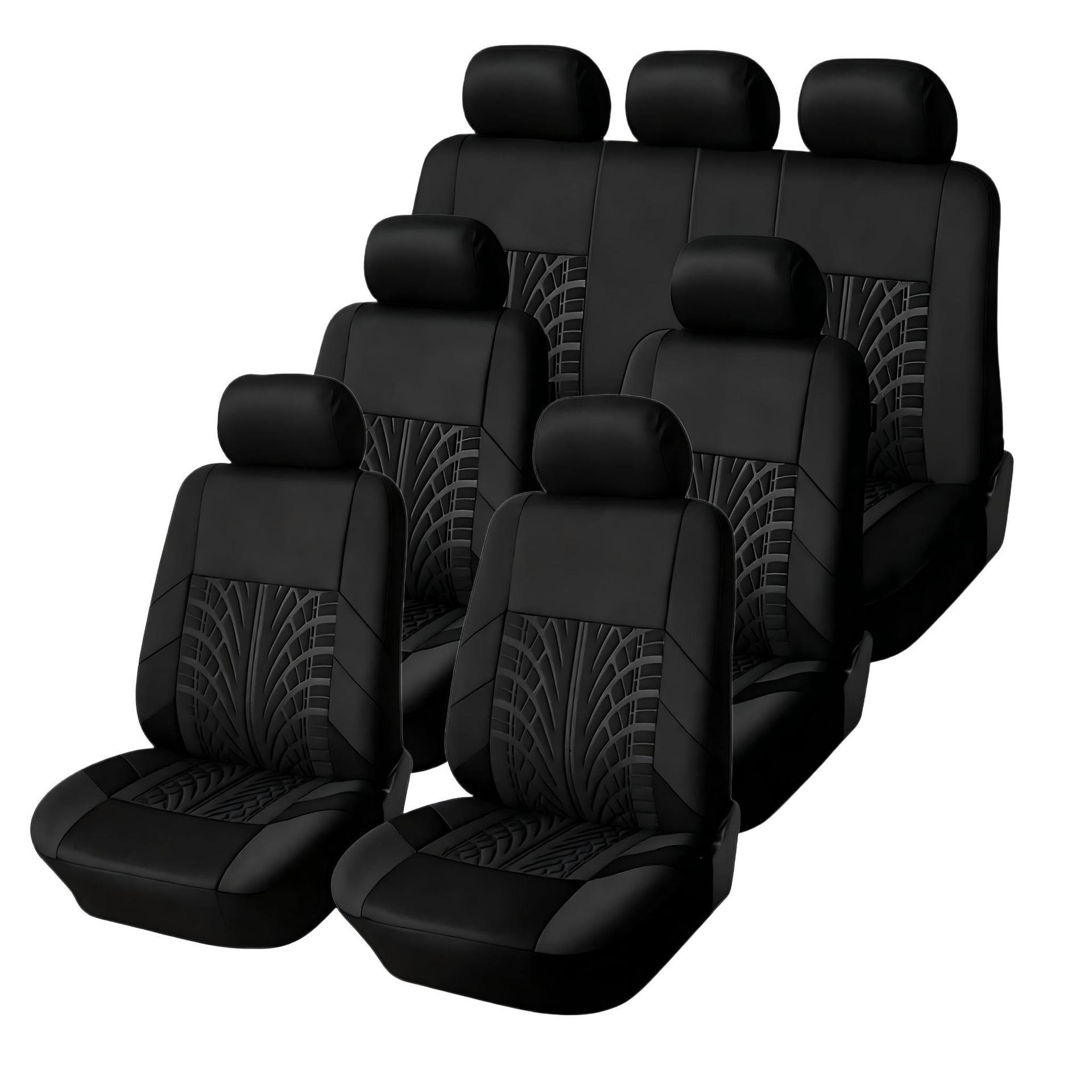 Cross-Border Hot-Selling Tire Pattern Embossed Knitted Fabric Four-Season Universal Car Seat Cover and Cushion Manufacturer Wholesale Amazon