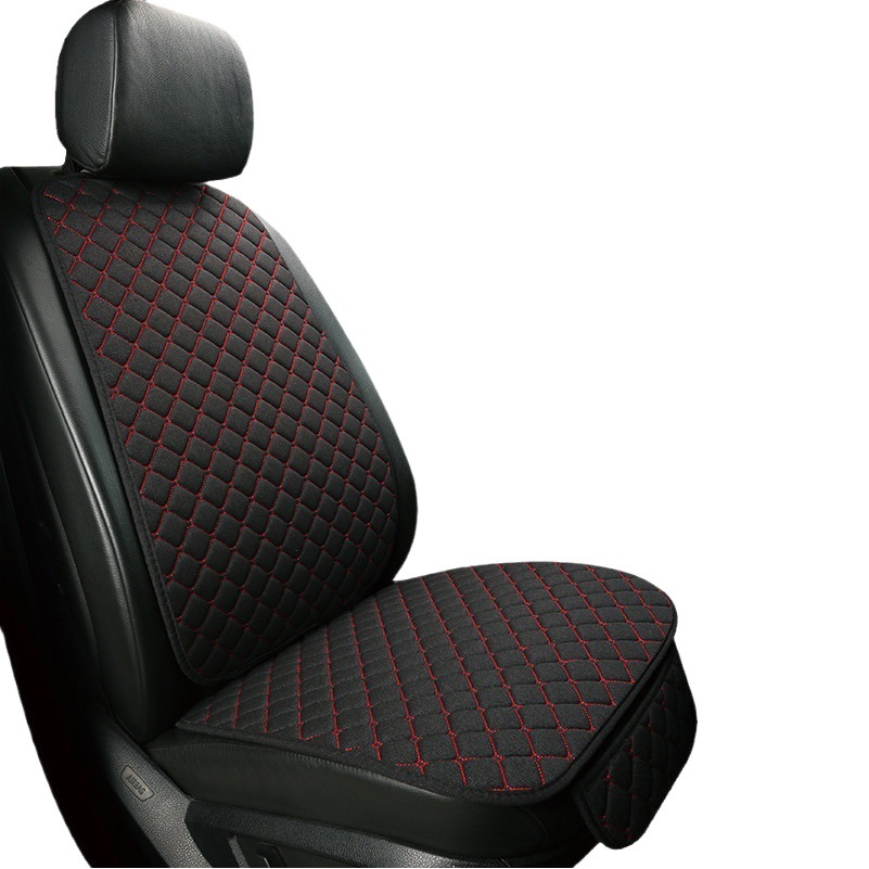 Car seat cushion four seasons universal tie-free non-slip single backrest three-piece set of five-seat linen seat cushion a generation of hair