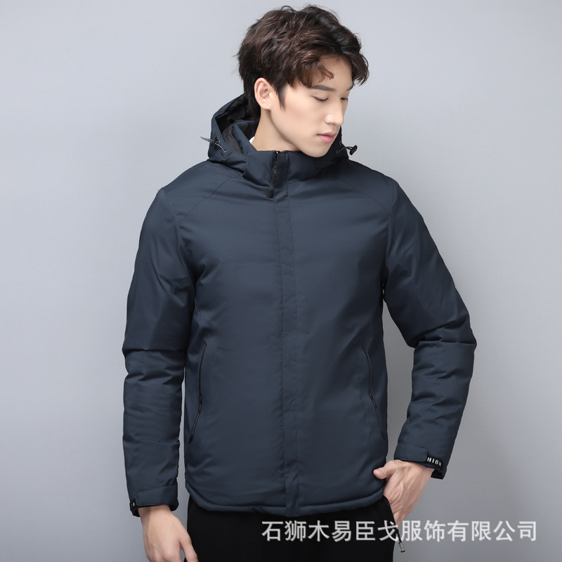 El comercio exterior de algodón acolchado abrigo de los Hombres Nuevo abrigo de invierno desmontable sombrero suelto abajo abrigo de algodón acolchado de doble cara engrosada más tamaño de la capa