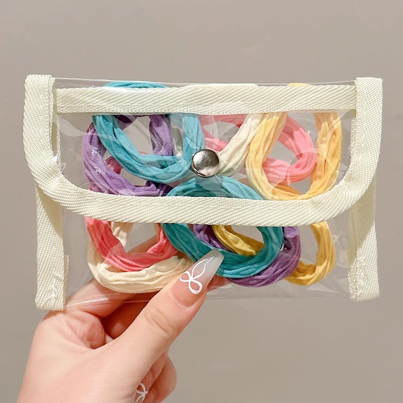 simple de alta elasticidad sin costura cabello de la correa de la correa de la mujer cabello de la correa de goma duradera de la correa de cabello de cola de caballo alta cubierta de cuero