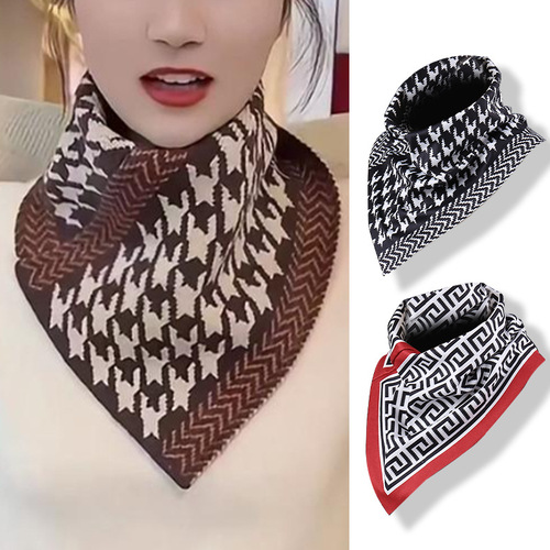 New Small Scarf with Fake Collar for Autumn and Winter Cold Protection, Neck Scarf, Knitted Triangle Scarf for Men and Women
