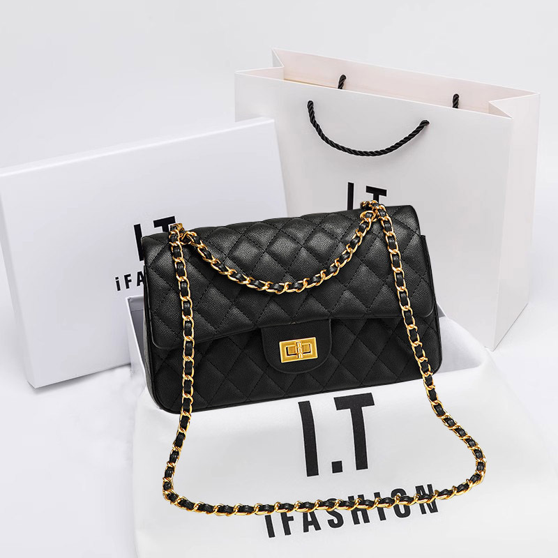 Caviar Lingge 2024 Nuova borsa a tracolla versatile a tracolla di grande capacità con catena alla moda_voghion.com