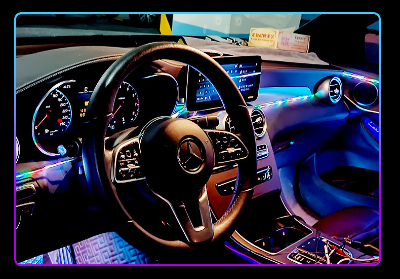 Car Ambient Lighting Interior Modification Car Atmosphere Light App Colorful Central Control Decorative Light Strip Full Car Led Lights