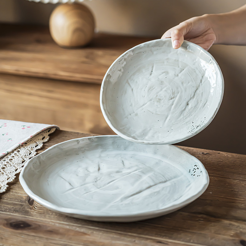 Retro hacer viejos platos de cerámica utensilios caseros platos de restaurante creativos platos de carne platos de alojamiento residencial platos