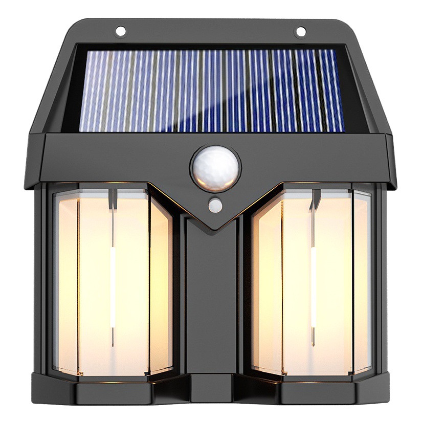 Transfronteriza nueva lámpara de pared solar al aire libre inducción hogar Cableado-libre jardín lámpara de jardín impermeable doble fuente de luz