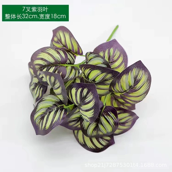 【7 fork purple feather leaves】