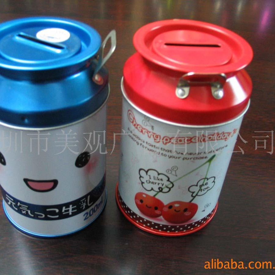 厂家专业供应糖果牛奶罐款型马口铁罐 存钱罐