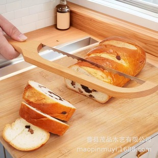 Wooden Bread Saw Toast Serrated Slicing Knife Cake Knife Simple Baking Solid Wood Bread Cutting Saw Kitchen Tools