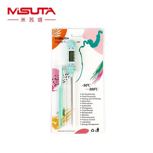 Misuta food thermometer electronic water thermometer stainless steel digital probe baking barbecue baby milk temperature thermometer