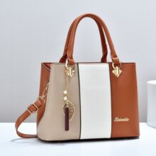 拼色女包bag时尚潮流手提包pu单肩斜挎包大容量包包bags