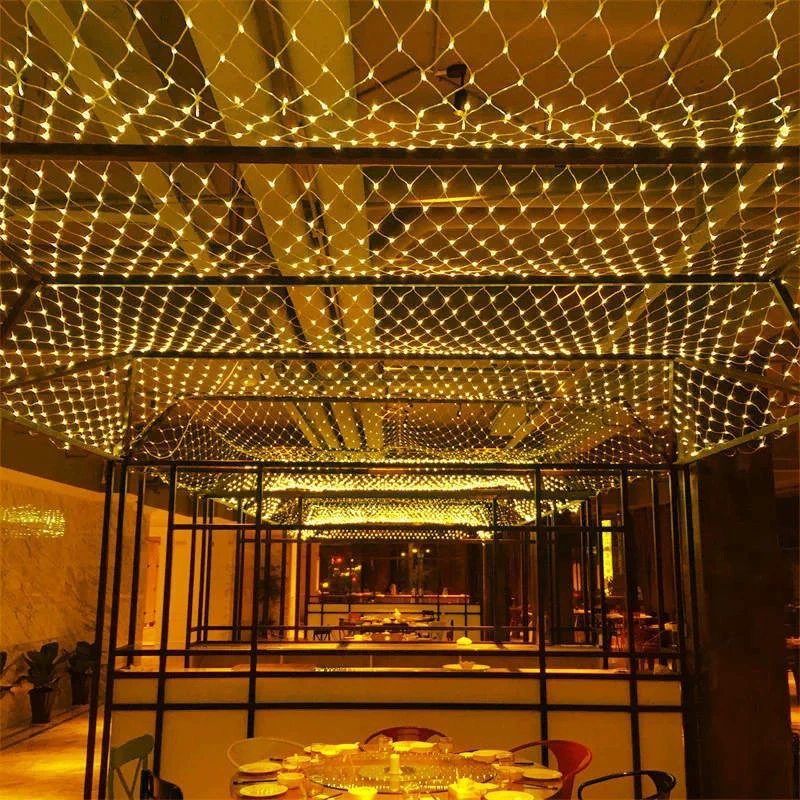 LED Net Fairy Lights, Outdoor Hanging Blossom Lantern, Multi-color, Remote & Transformer Options