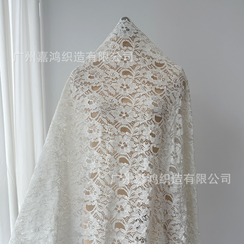 Tejido de encaje suave de algodón de brocado para hacer falda, vestido de color multicolor en stock, fabricante