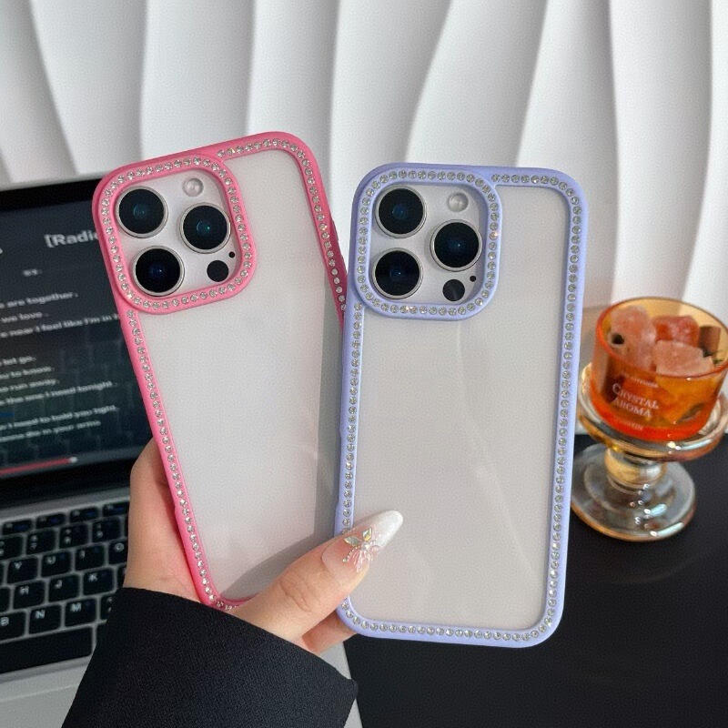 苹果16E手机壳闪钻透明壳适用iPhone15手机套全包17pro滴胶保护套|undefined