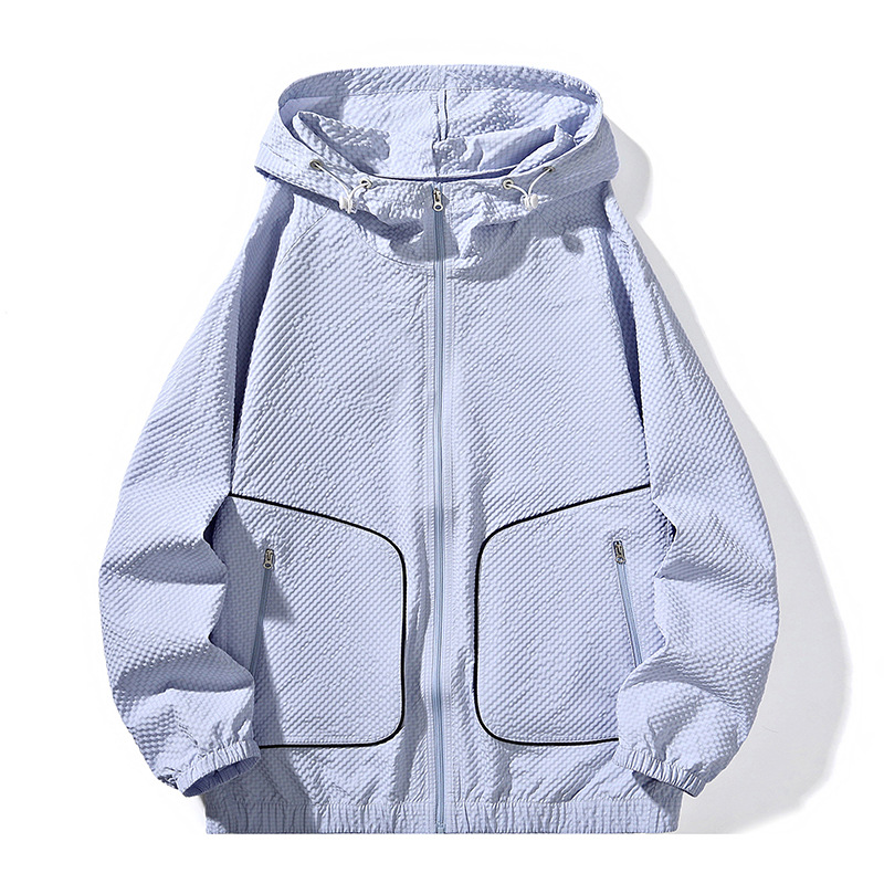 Camping de montaña al aire libre permeable hielo secado rápido ropa de protección solar mujer de verano suelta chaqueta deportiva masculina ultra delgada