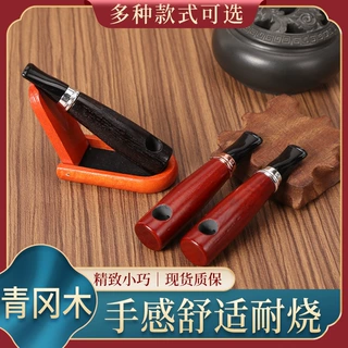 批发纯手工烟丝斗小号便携小巧雪茄款直式青冈木过滤烟斗烟具现货